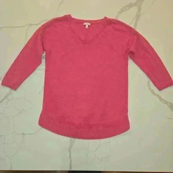 Talbots Womens Lightweight V-Neck Tunic Sweater Pink Size Small - Picture 3 of 11
